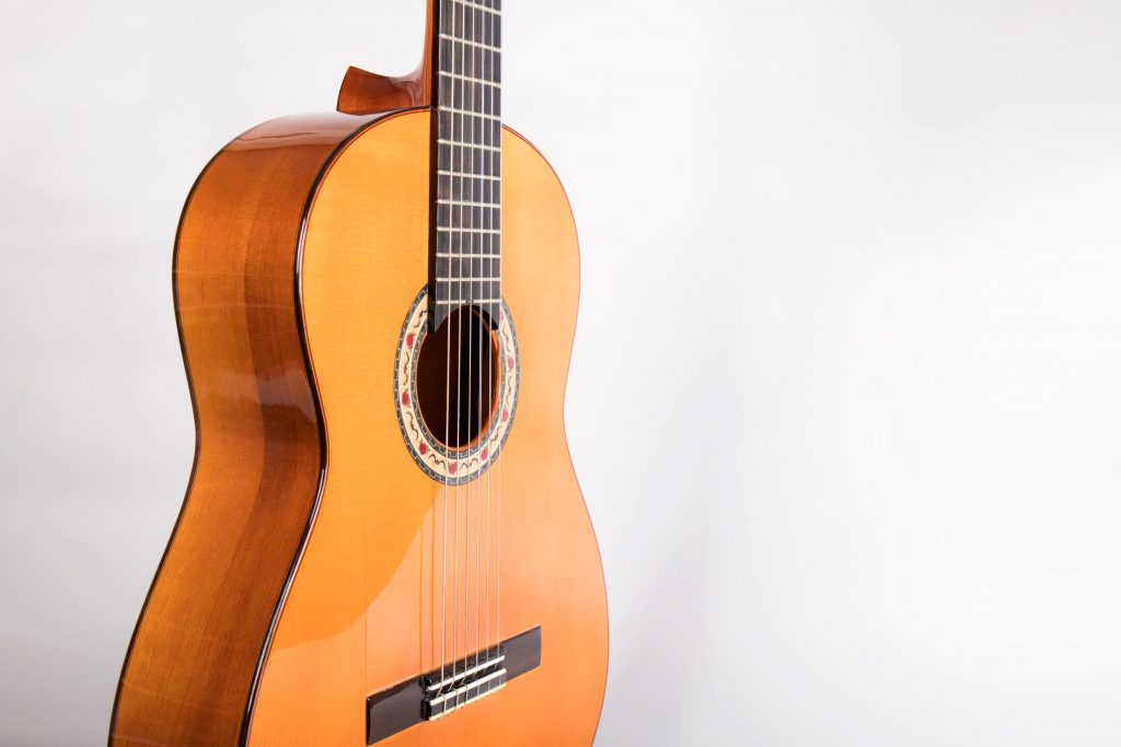 guitarras flamencas artesanales, Detalle de guitarra española artesana hecha a mano
